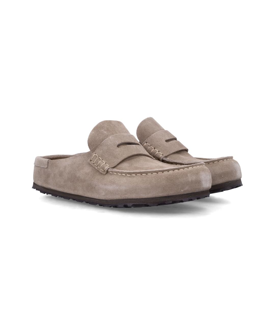 BIRKENSTOCK Серые кожаные шлепанцы, фото 2