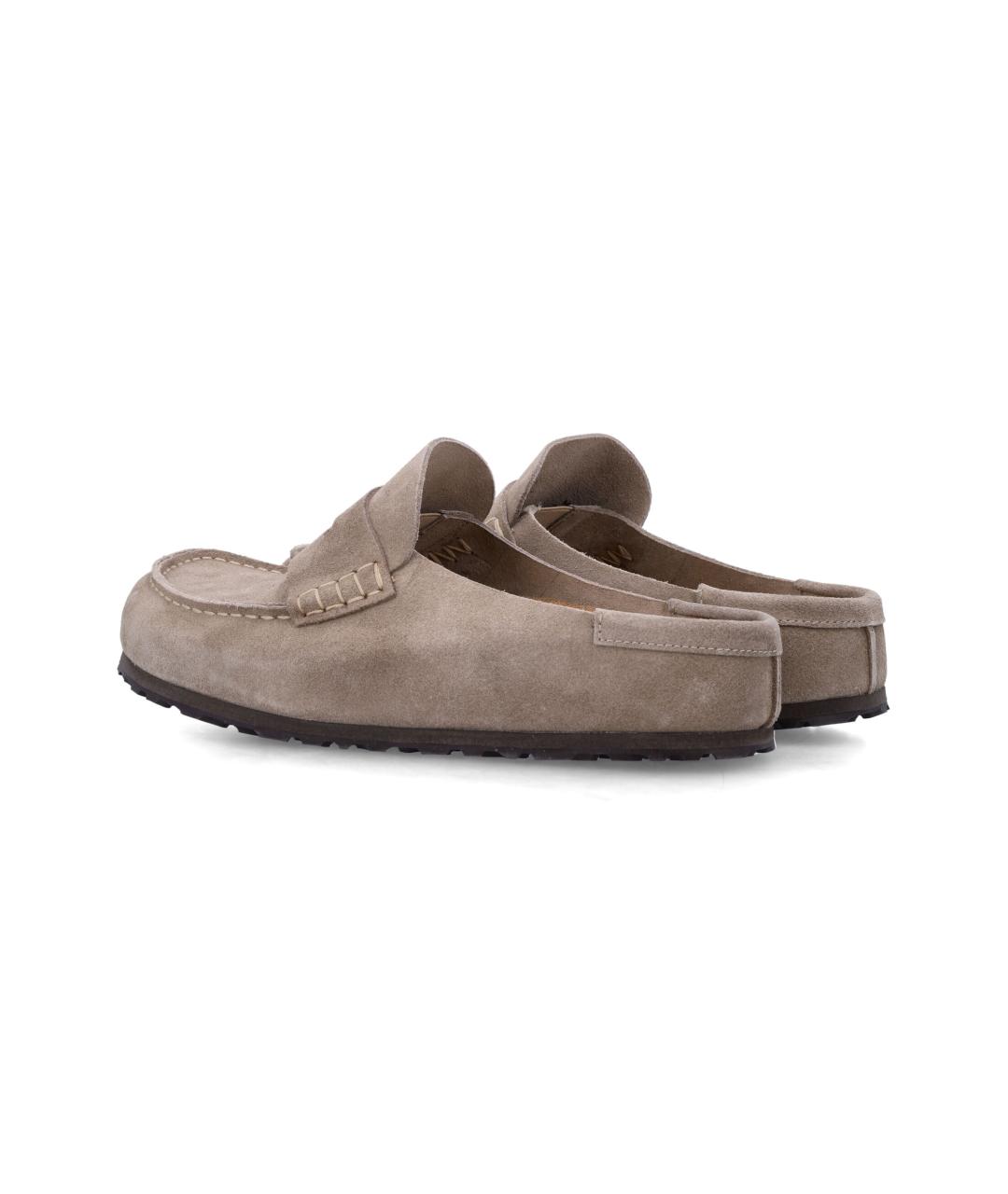 BIRKENSTOCK Серые кожаные шлепанцы, фото 4