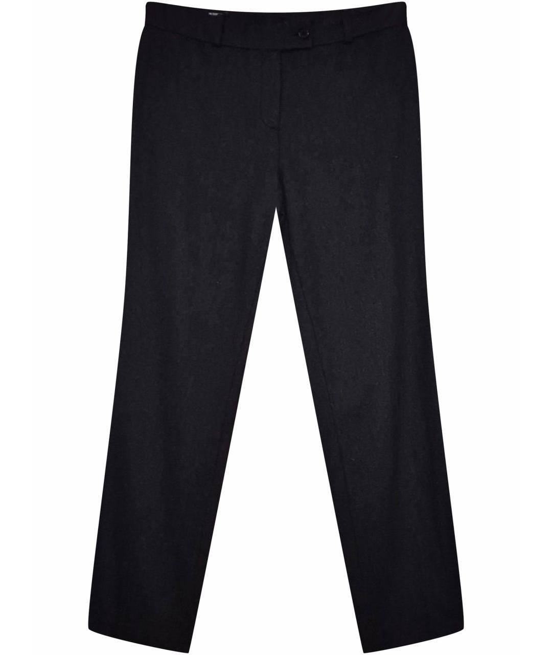 JIL SANDER Антрацитовые шерстяные прямые брюки, фото 1