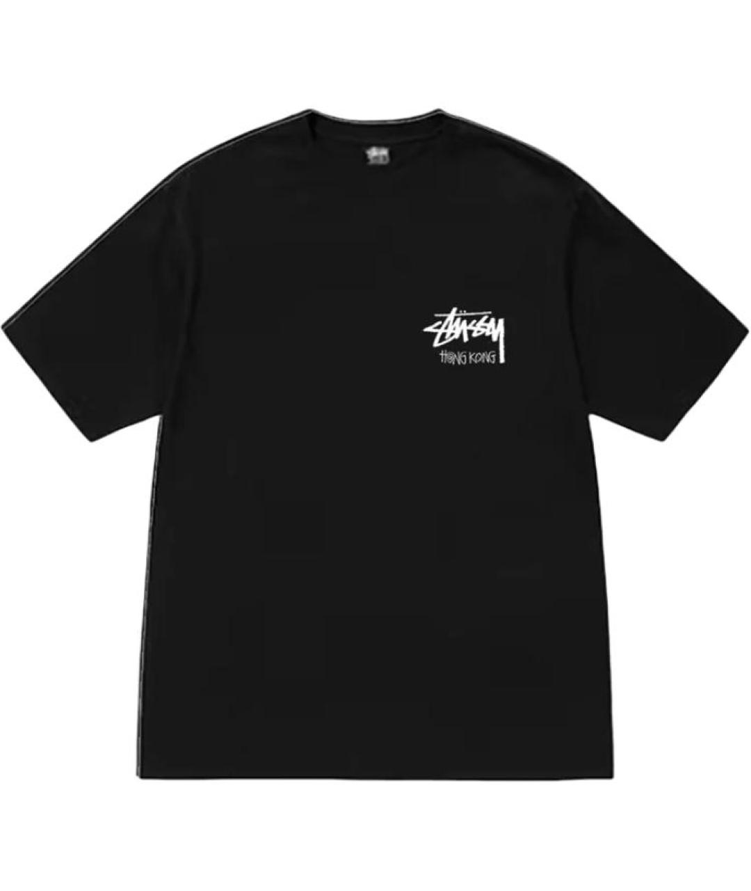 STUSSY Черная хлопковая футболка, фото 1