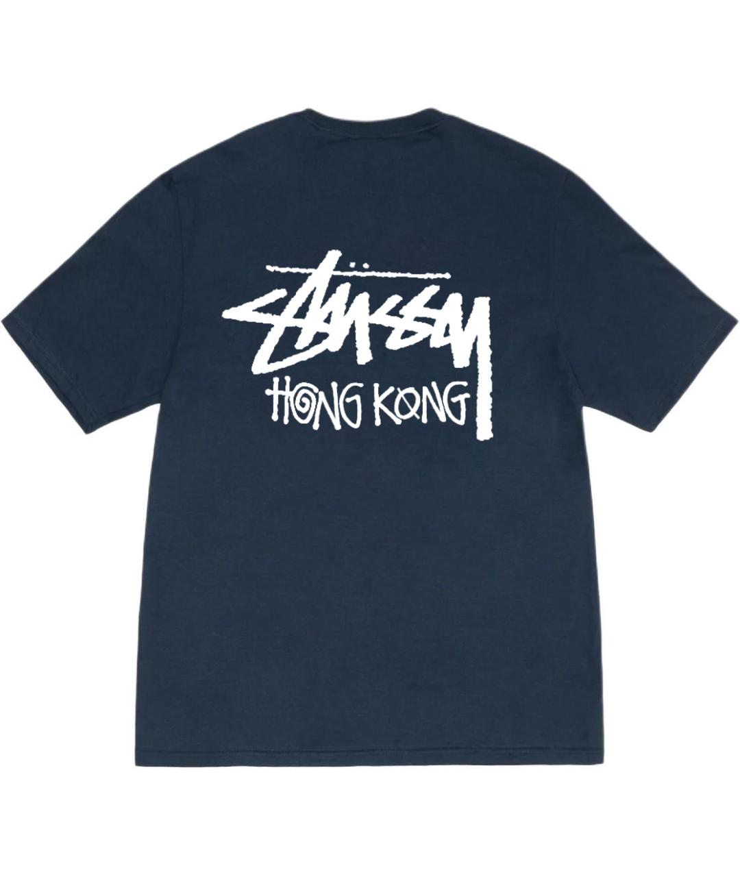 STUSSY Темно-синяя хлопковая футболка, фото 1