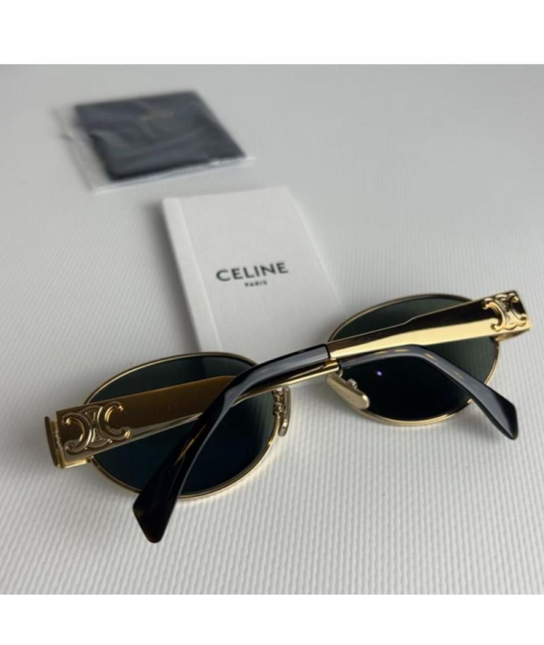 CELINE Золотые металлические солнцезащитные очки, фото 8