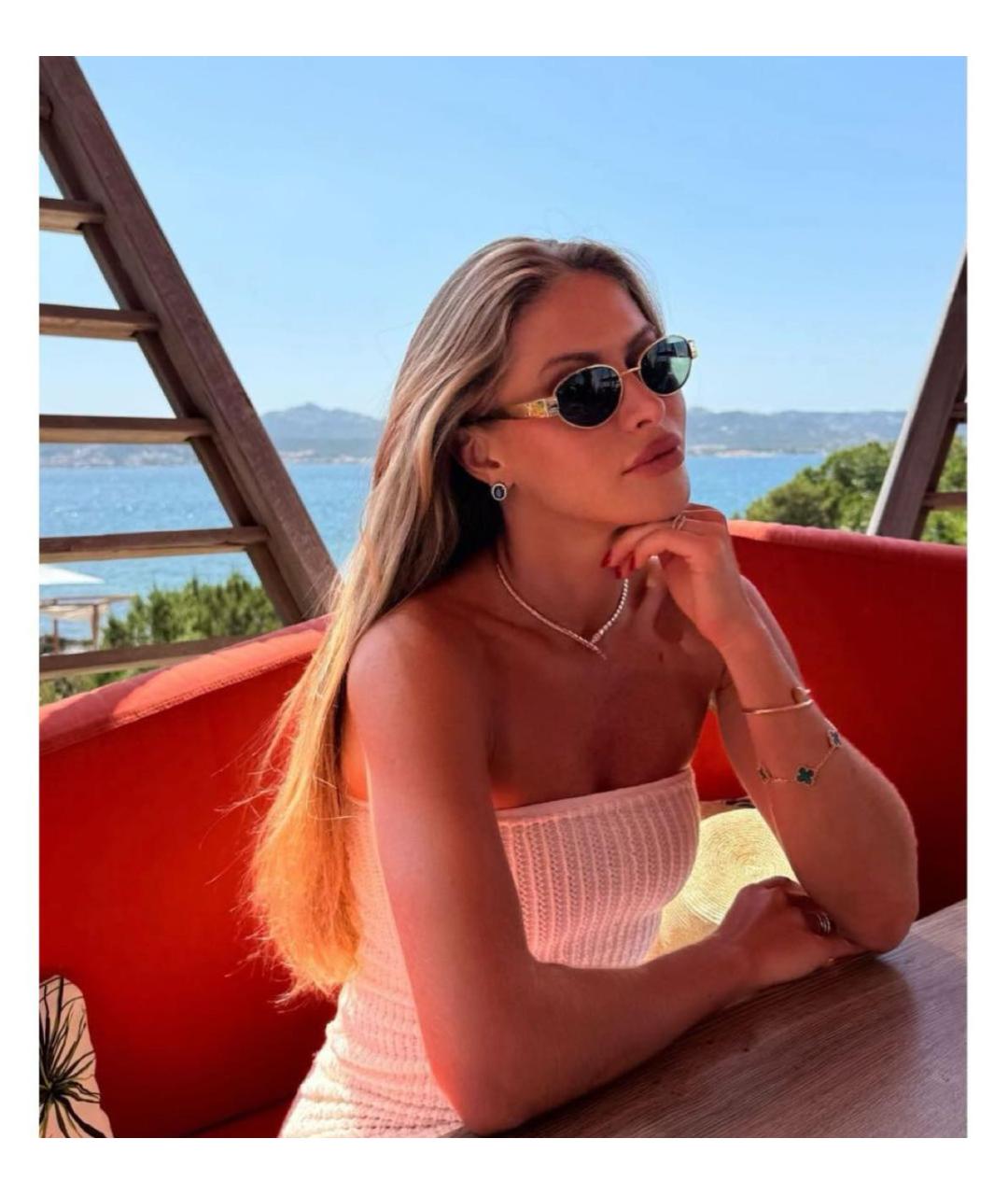 CELINE Золотые металлические солнцезащитные очки, фото 2