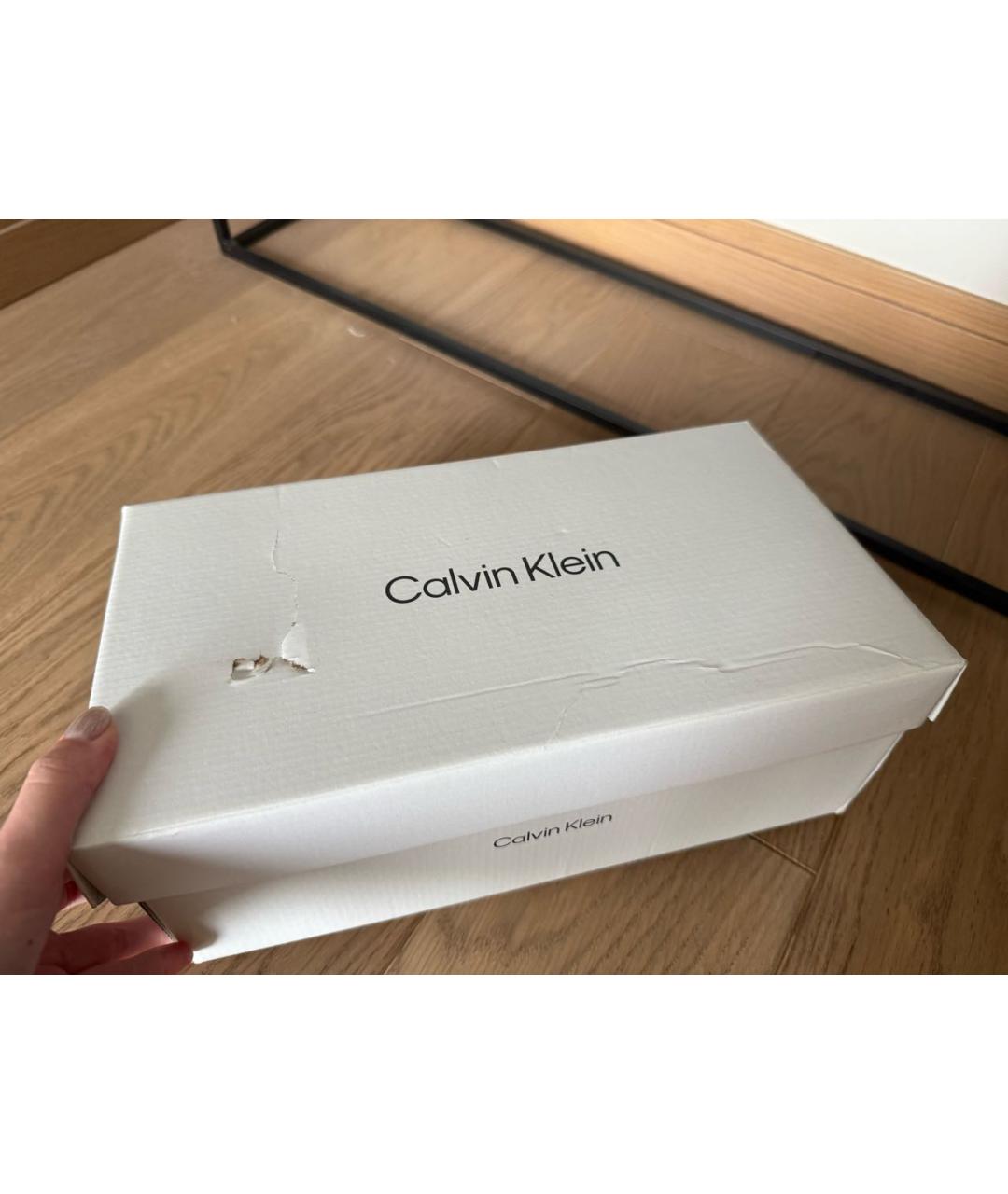 CALVIN KLEIN Черные кожаные мюли, фото 5