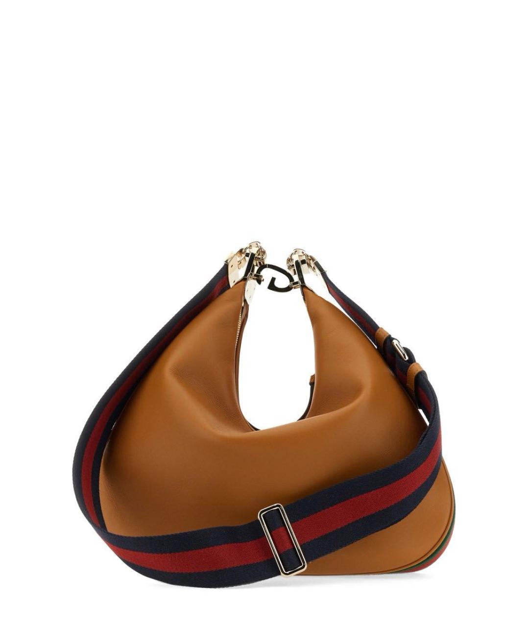 GUCCI Горчичная кожаная сумка через плечо, фото 1