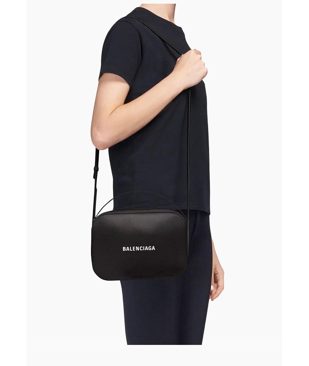 BALENCIAGA Черная кожаная сумка через плечо, фото 4