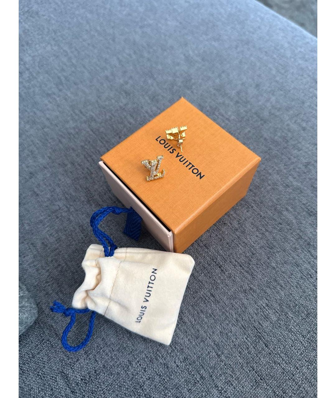LOUIS VUITTON Золотые позолоченные серьги, фото 4