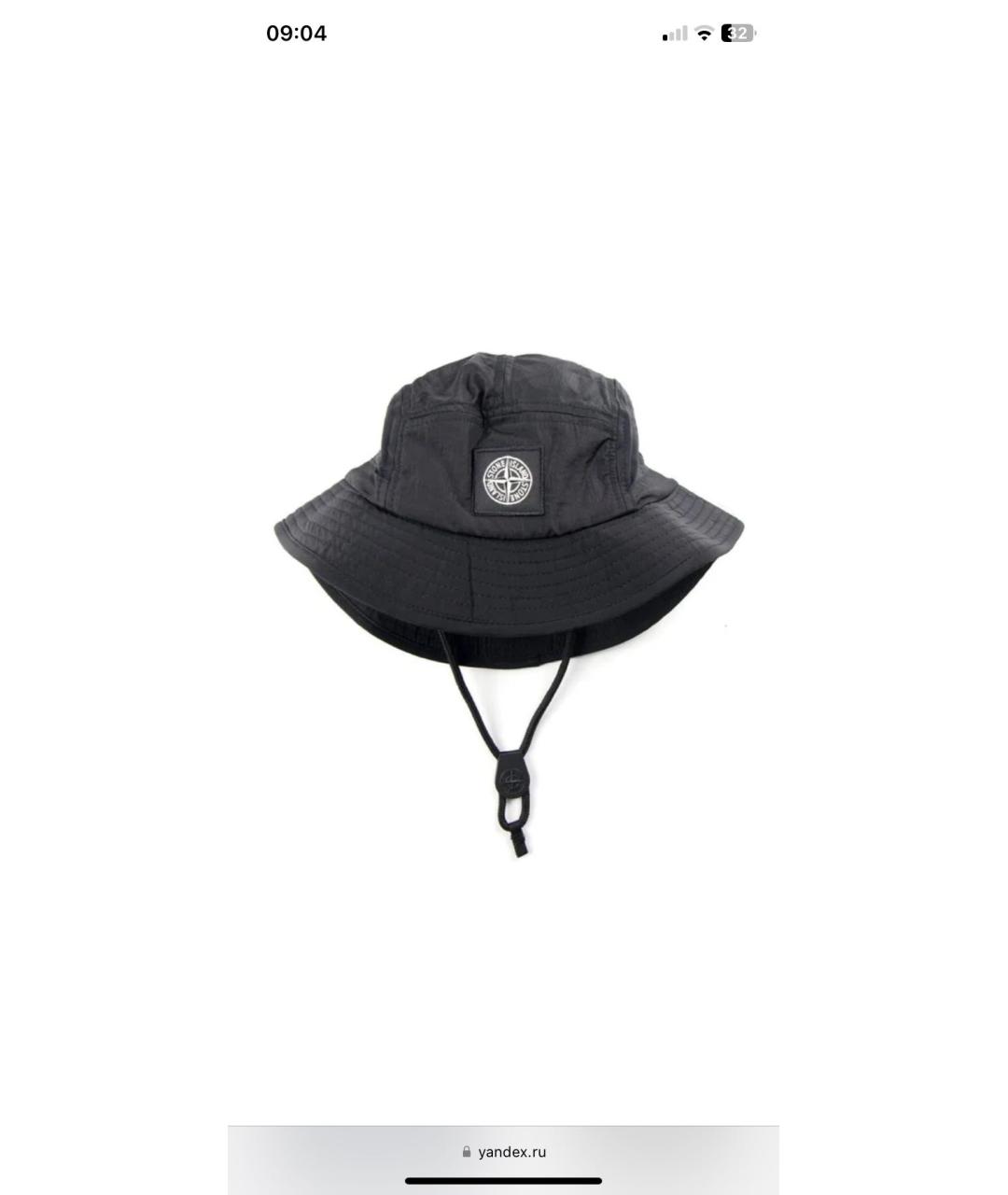 STONE ISLAND Черная синтетическая кепка/бейсболка, фото 4