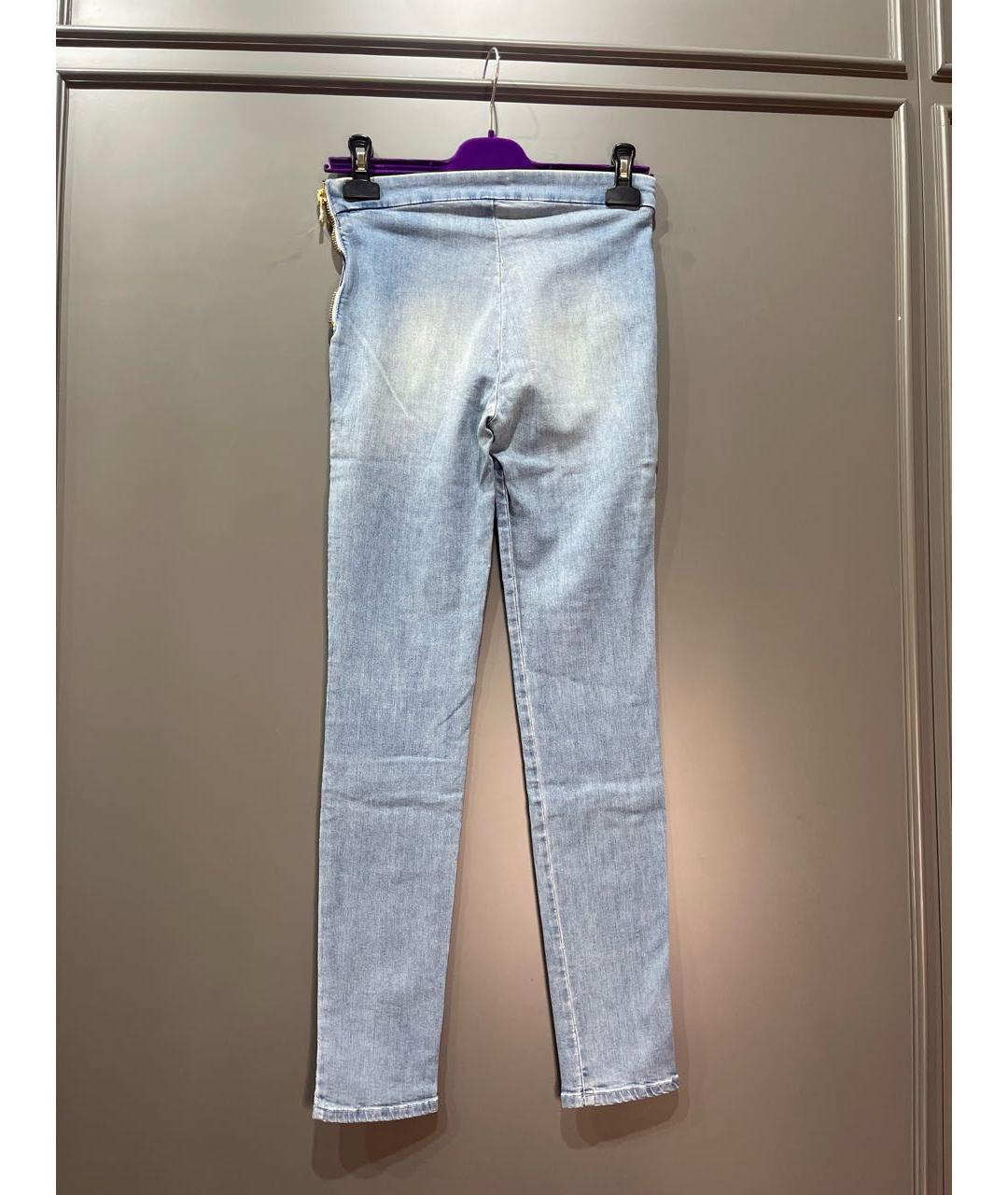 BALMAIN Голубые хлопко-эластановые джинсы слим, фото 2