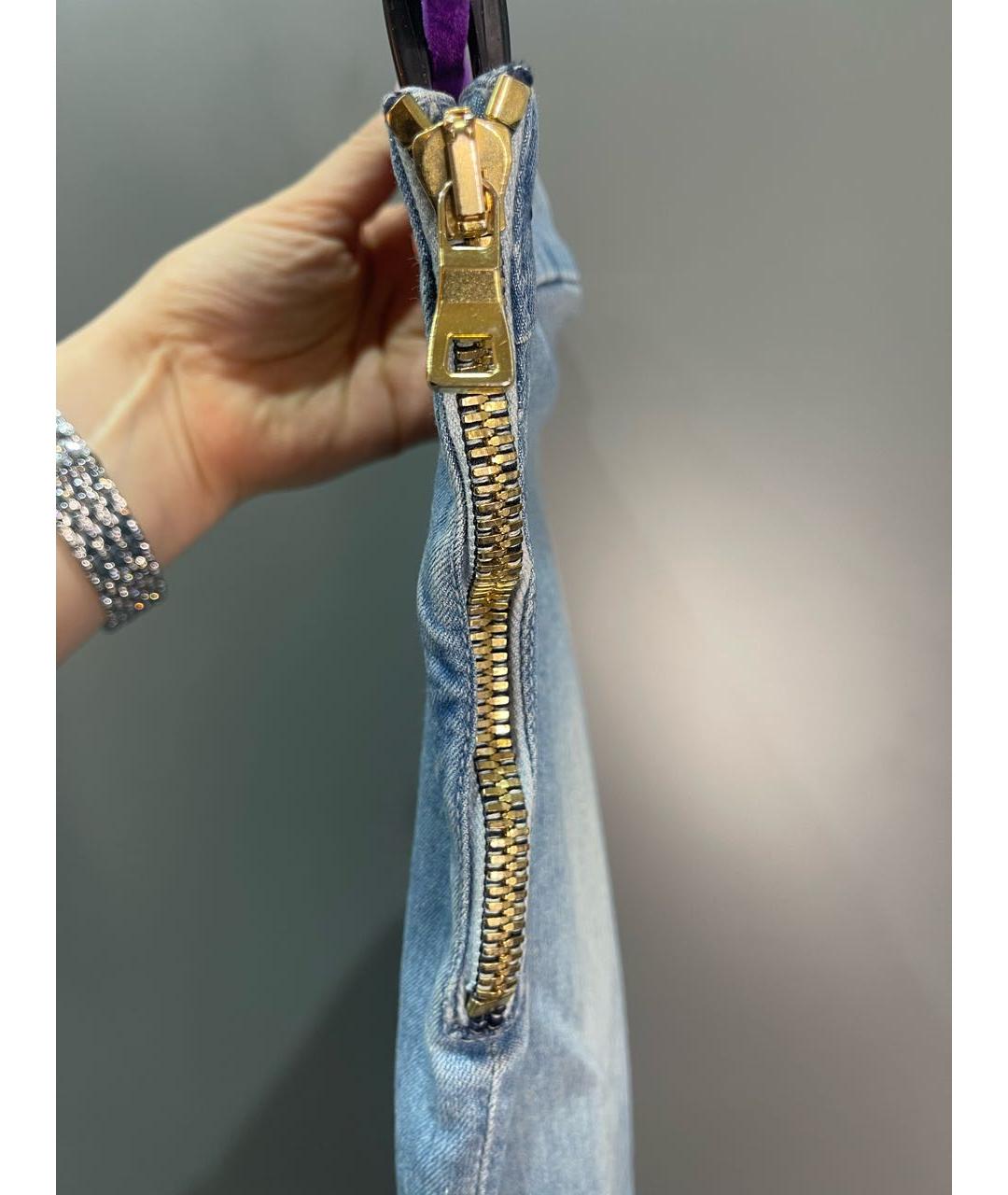 BALMAIN Голубые хлопко-эластановые джинсы слим, фото 3