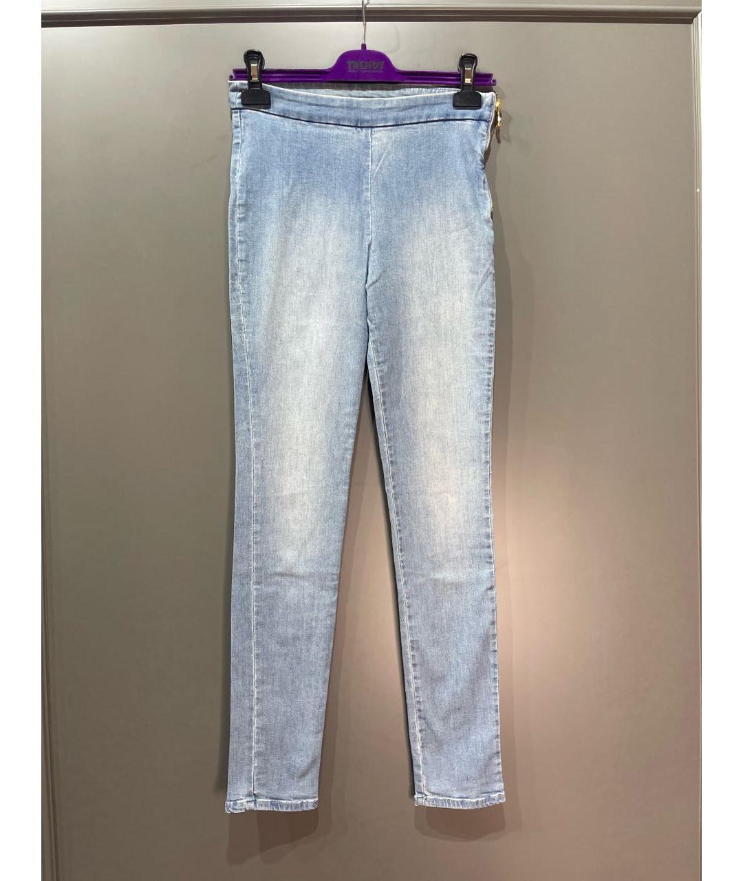 BALMAIN Голубые хлопко-эластановые джинсы слим, фото 7