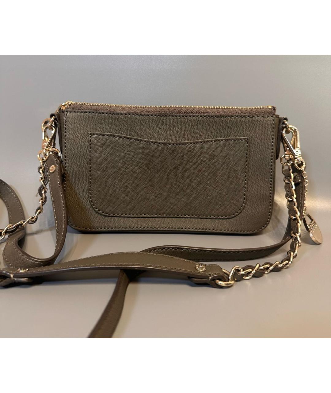 DKNY Серая кожаная сумка через плечо, фото 3