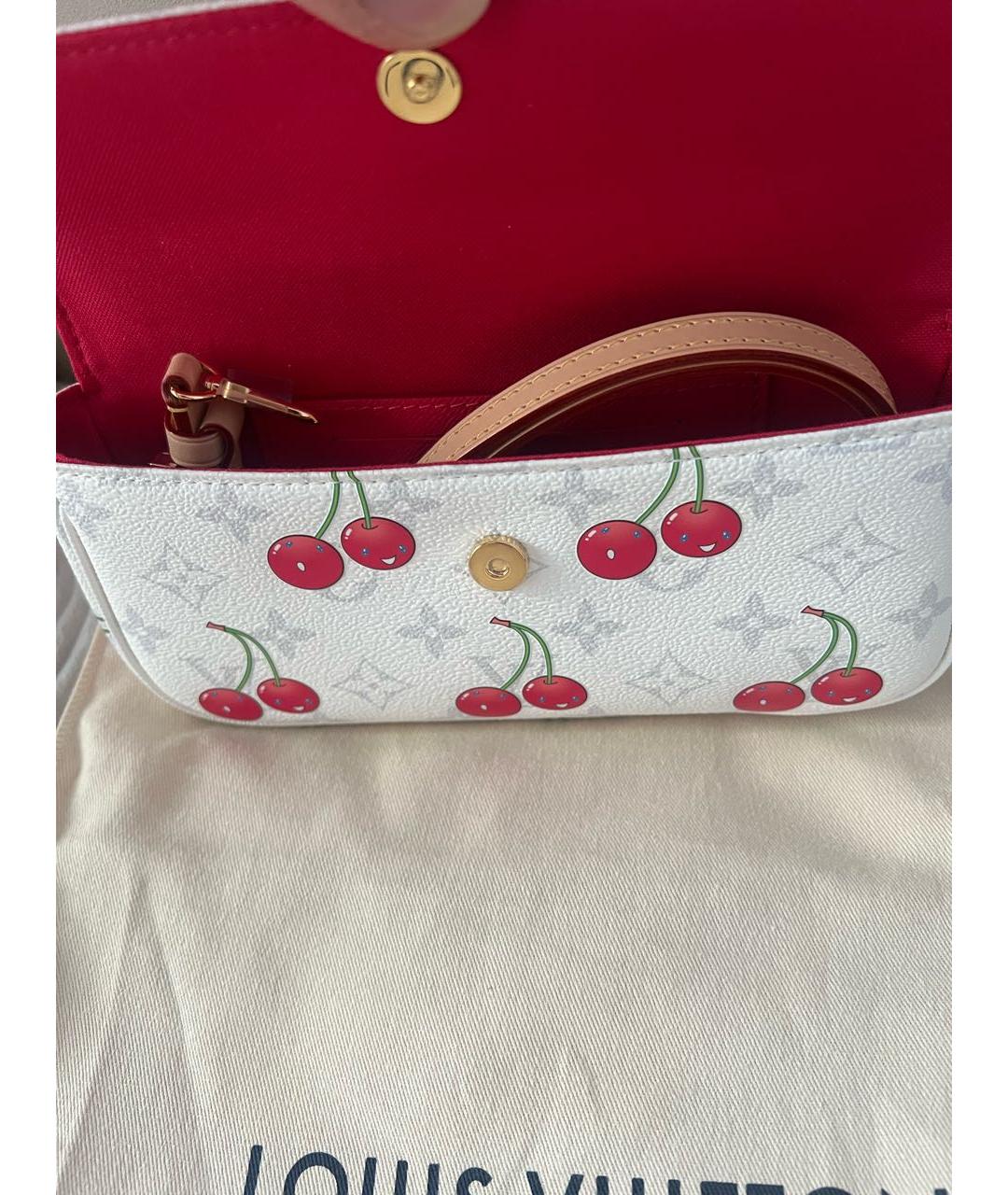 LOUIS VUITTON Белая кожаная сумка с короткими ручками, фото 4