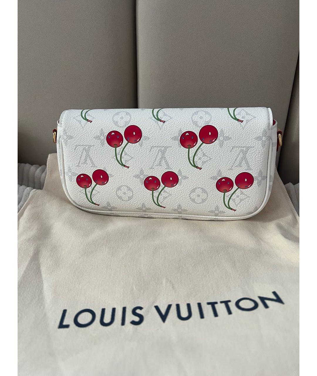 LOUIS VUITTON Белая кожаная сумка с короткими ручками, фото 3