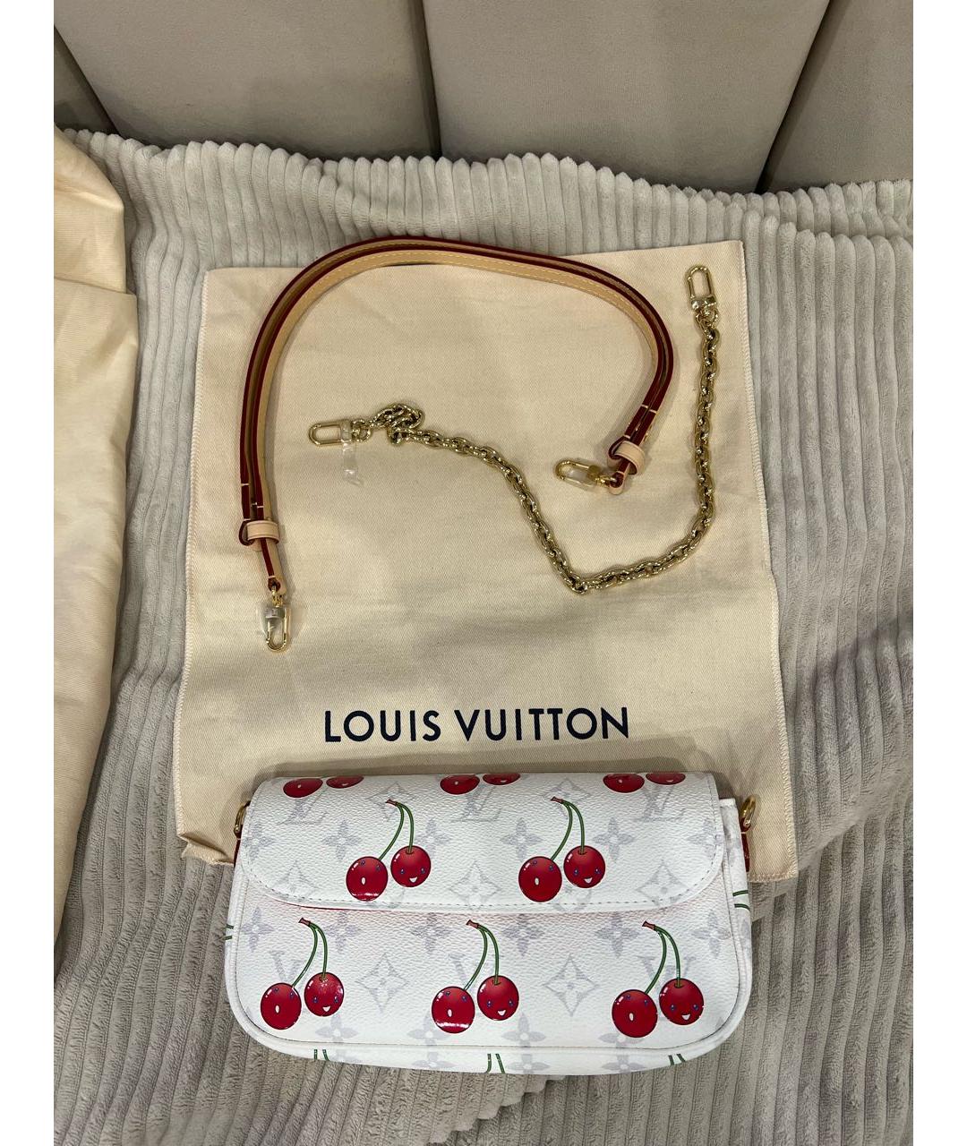 LOUIS VUITTON Белая кожаная сумка с короткими ручками, фото 6