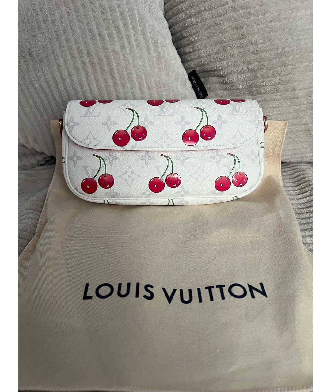 LOUIS VUITTON Белая кожаная сумка с короткими ручками, фото 2
