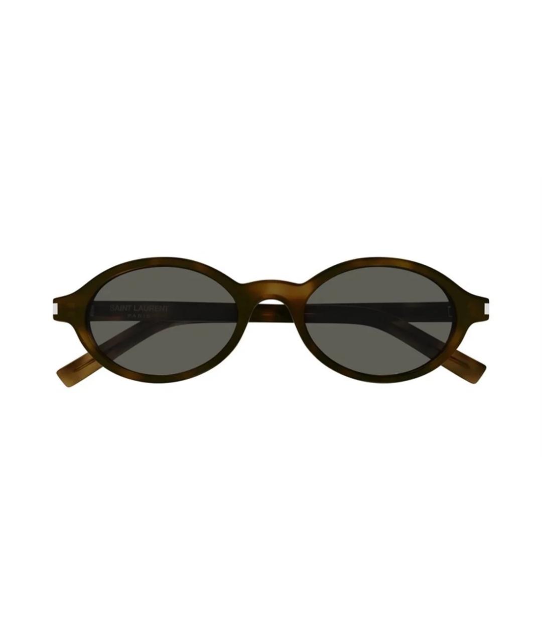 SAINT LAURENT Коричневые солнцезащитные очки, фото 2