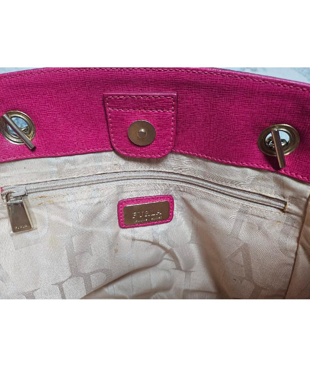 FURLA Фуксия кожаная сумка тоут, фото 6