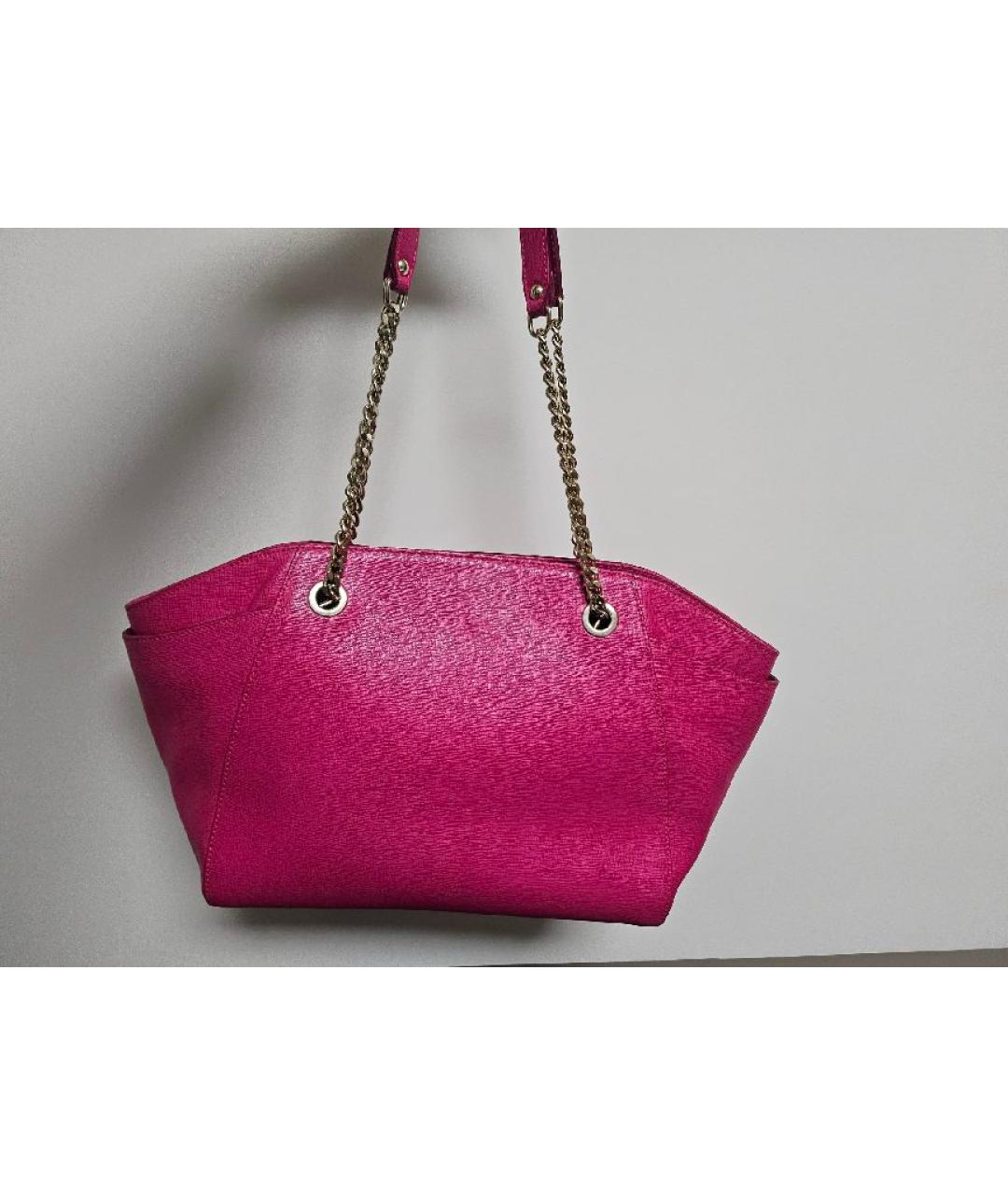 FURLA Фуксия кожаная сумка тоут, фото 4