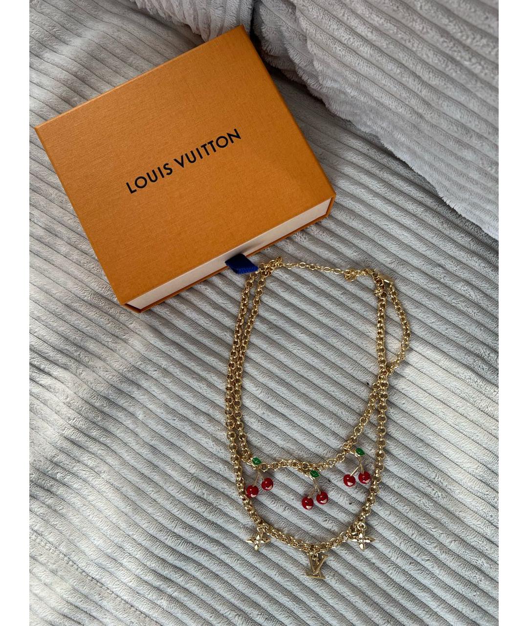 LOUIS VUITTON Золотое позолоченное колье, фото 3