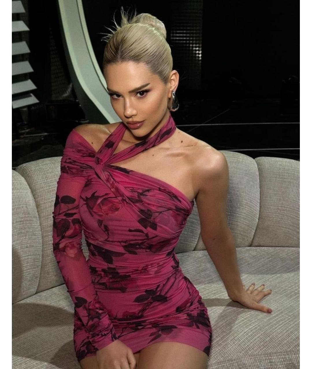 BLUMARINE Розовое полиамидовое коктейльное платье, фото 5