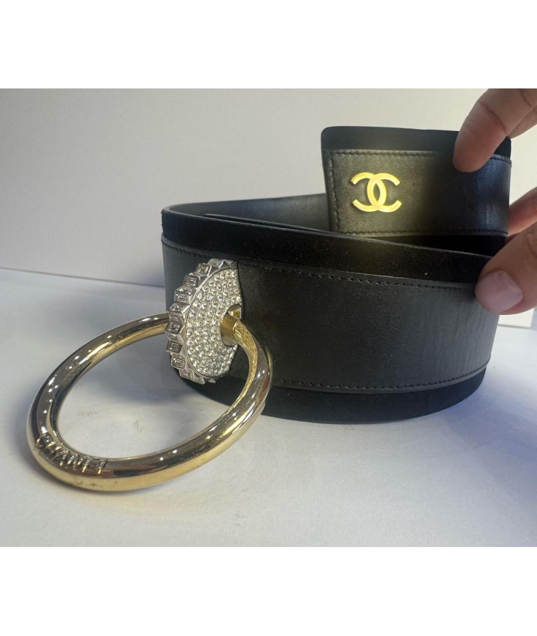 CHANEL Черный кожаный ремень, фото 9