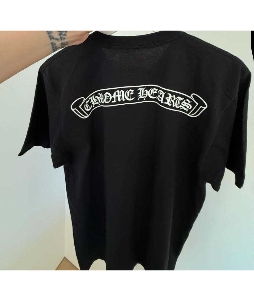 CHROME HEARTS Черная хлопковая футболка, фото 2