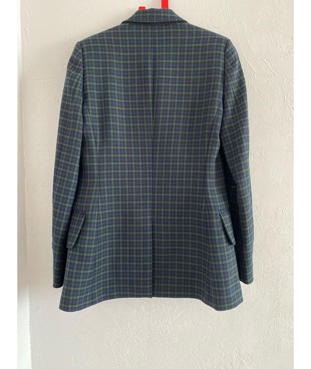 BURBERRY Зеленый шерстяной костюм с брюками, фото 2