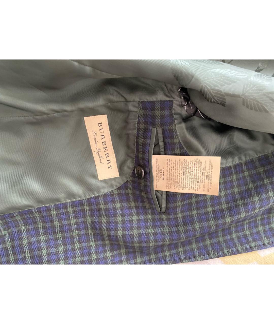 BURBERRY Зеленый шерстяной костюм с брюками, фото 6