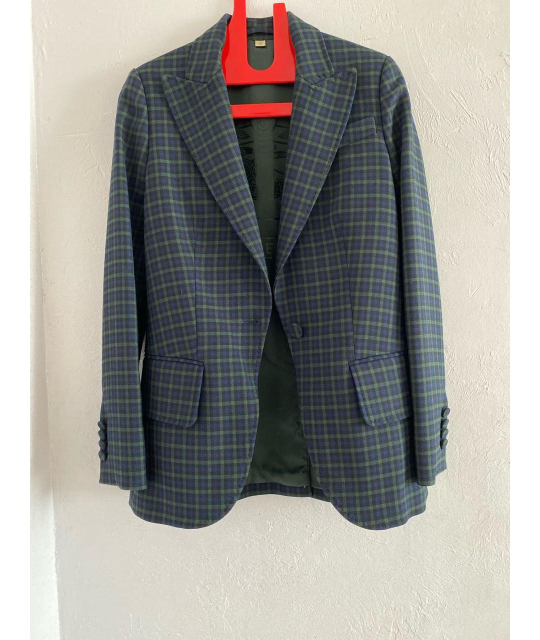 BURBERRY Зеленый шерстяной костюм с брюками, фото 8