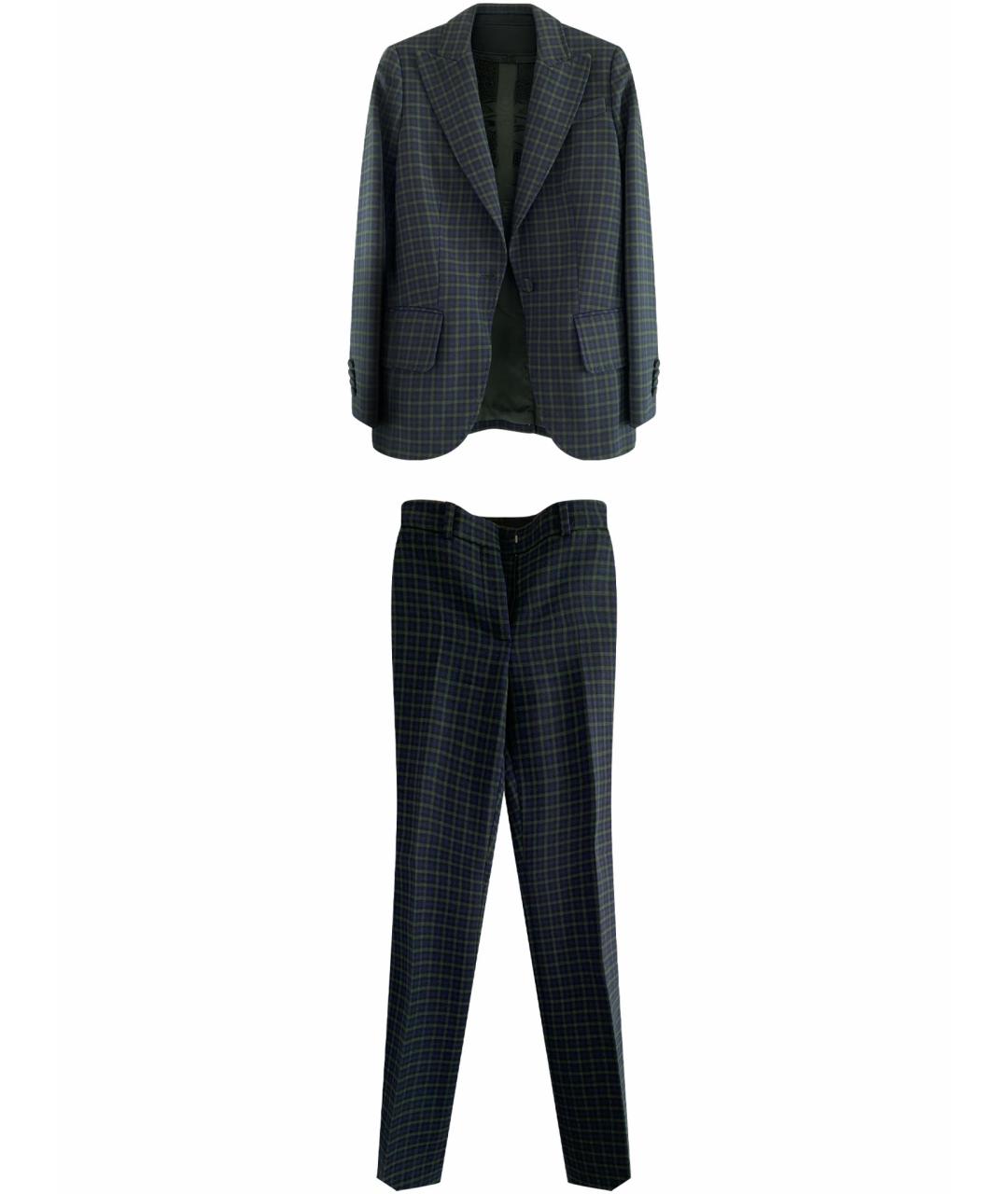 BURBERRY Зеленый шерстяной костюм с брюками, фото 1