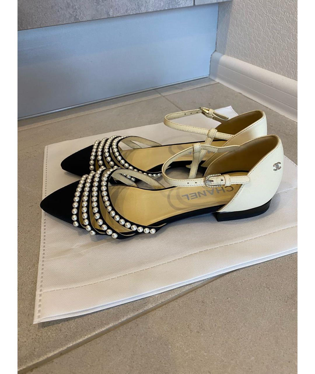 CHANEL Черные текстильные туфли, фото 6
