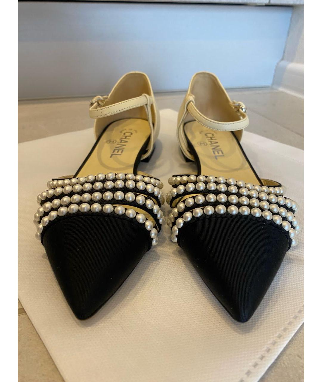 CHANEL Черные текстильные туфли, фото 2