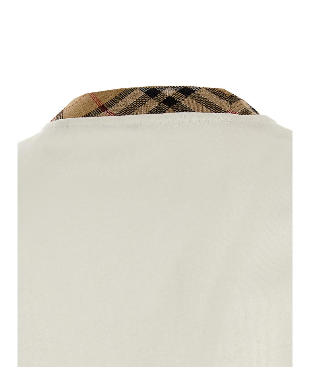 BURBERRY Бежевая хлопковая футболка, фото 4