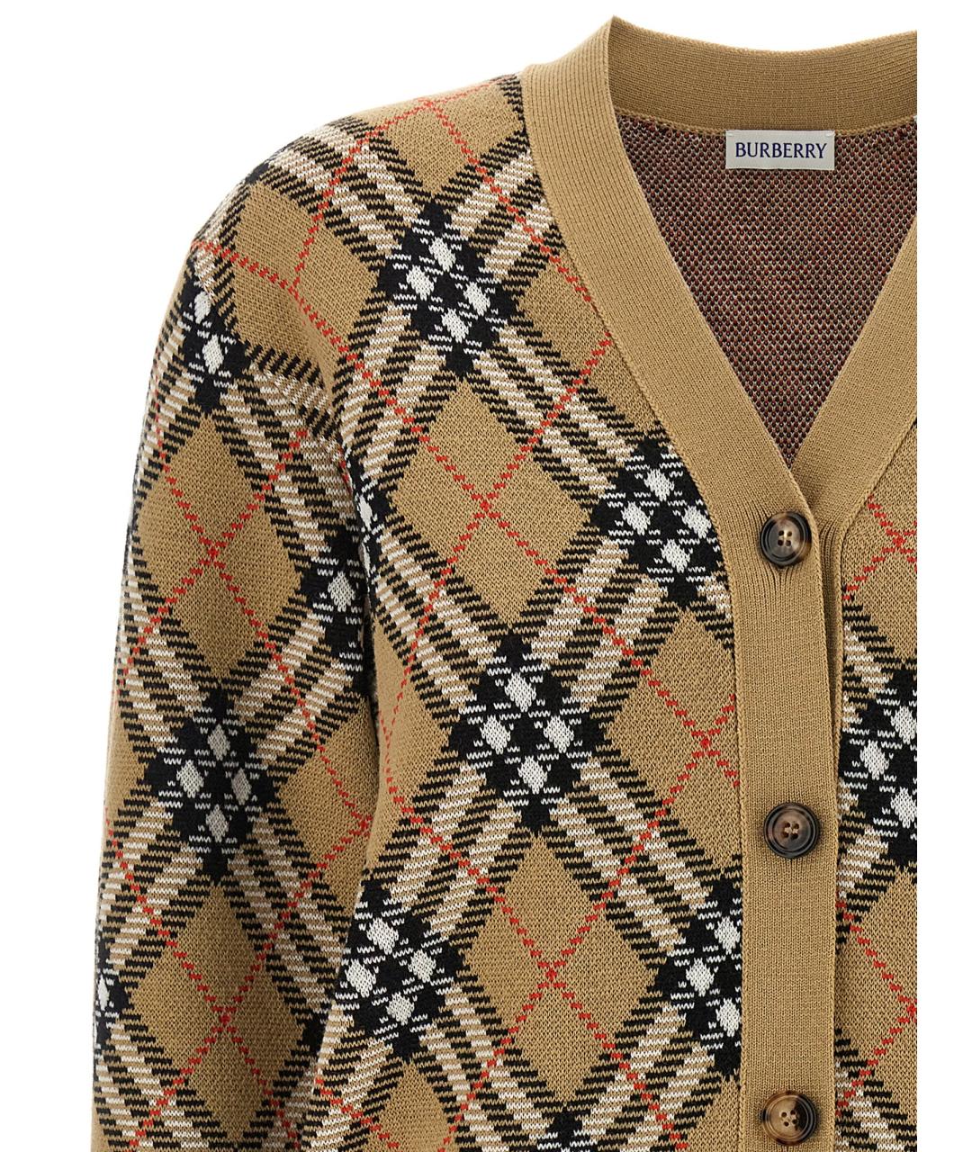 BURBERRY Коричневый шерстяной кардиган, фото 3