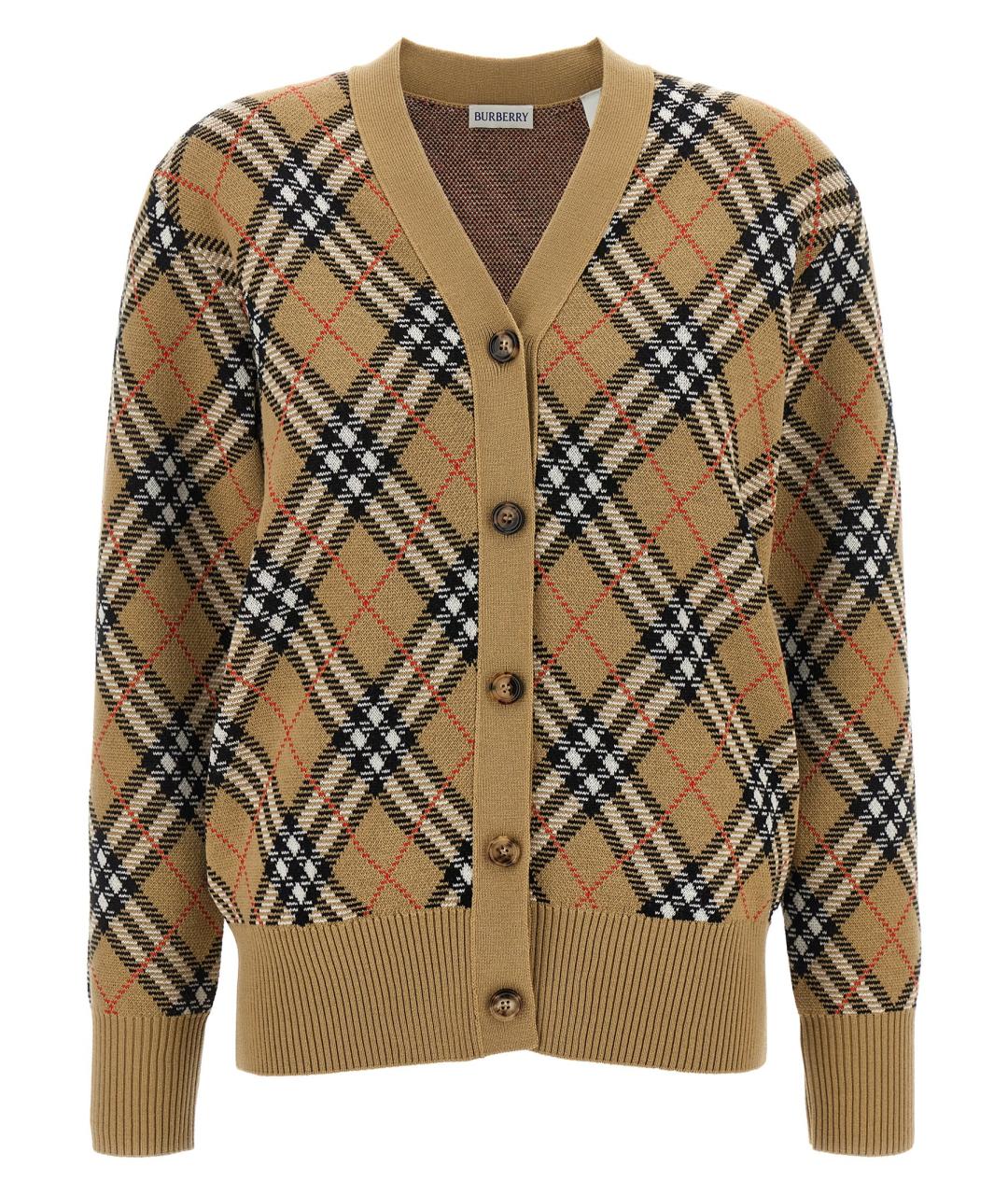 BURBERRY Коричневый шерстяной кардиган, фото 1