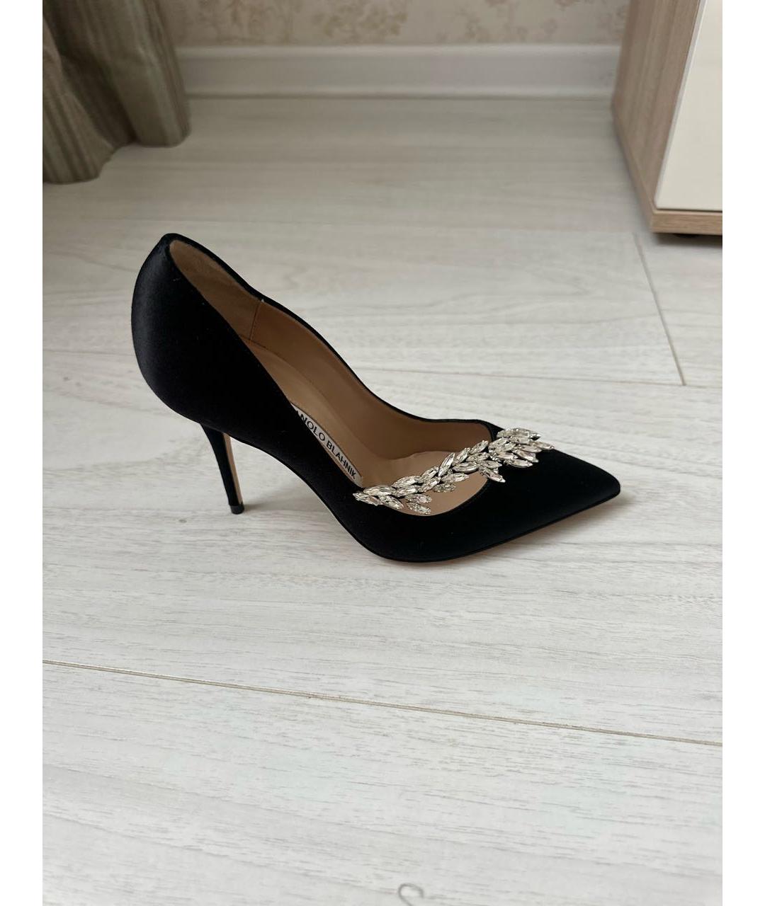 MANOLO BLAHNIK Черные текстильные туфли, фото 6