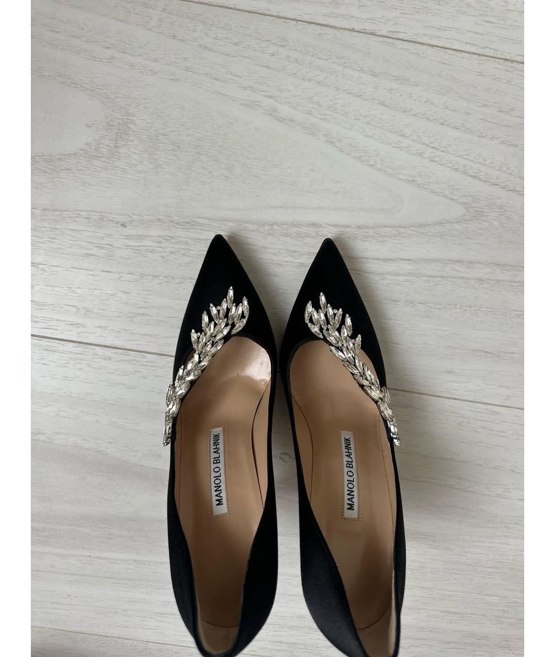 MANOLO BLAHNIK Черные текстильные туфли, фото 3