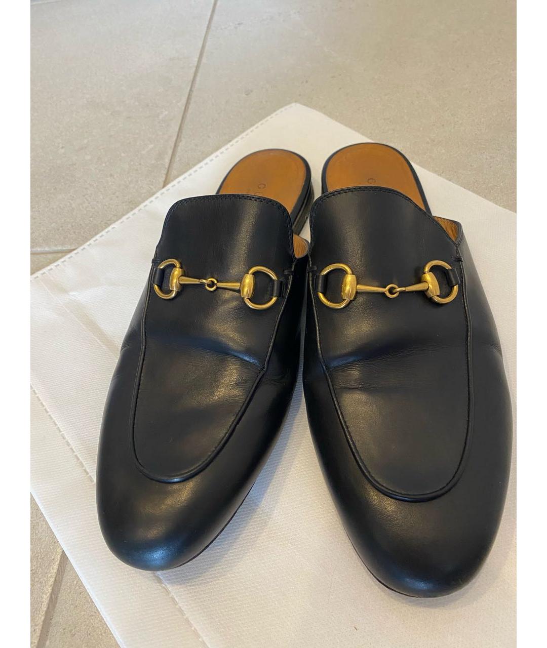 GUCCI Черные кожаные мюли, фото 2