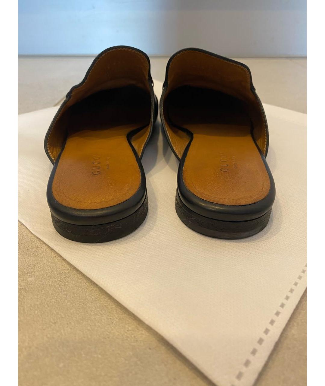 GUCCI Черные кожаные мюли, фото 4