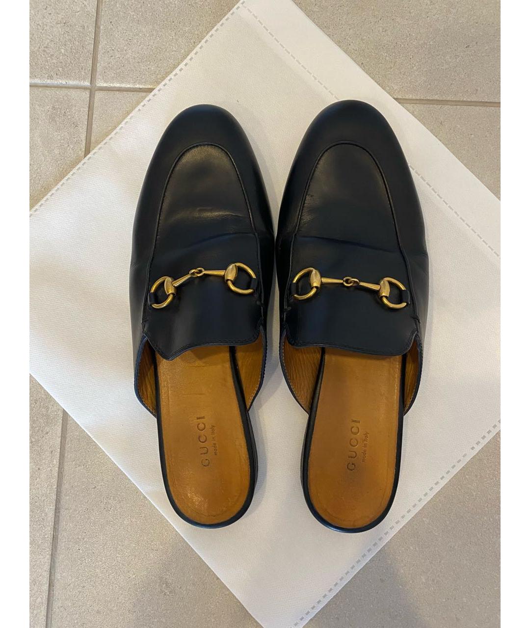 GUCCI Черные кожаные мюли, фото 3