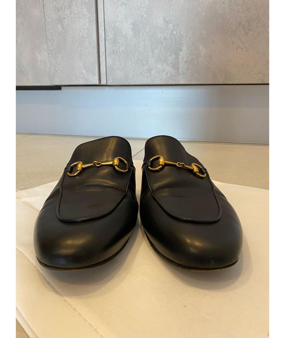 GUCCI Черные кожаные мюли, фото 5