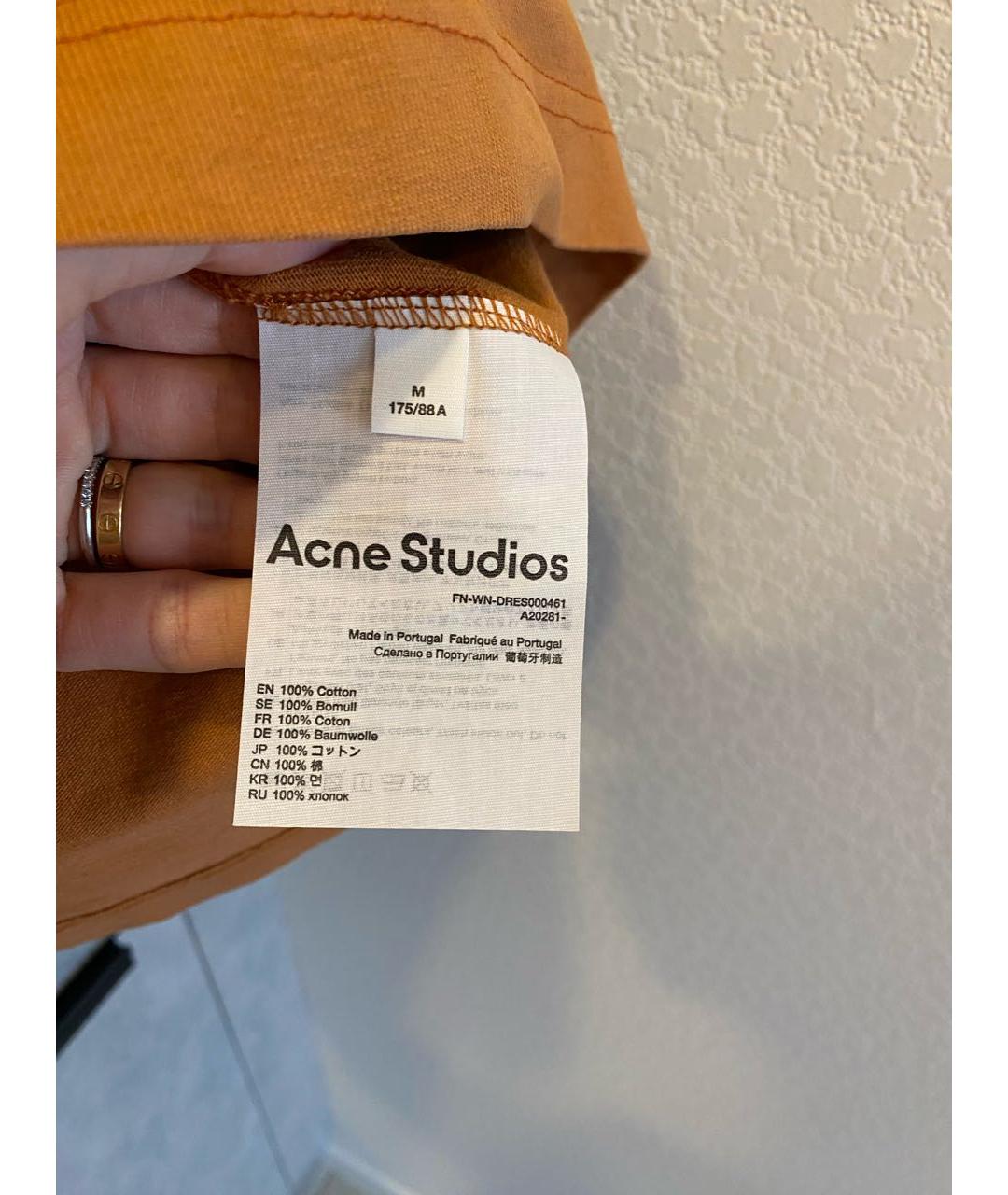 ACNE STUDIOS Коричневое хлопковое повседневное платье, фото 5