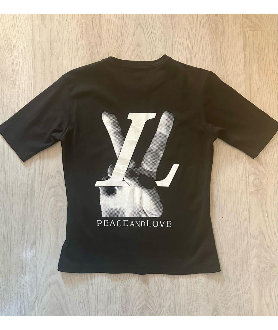LOUIS VUITTON Черная хлопковая футболка, фото 2