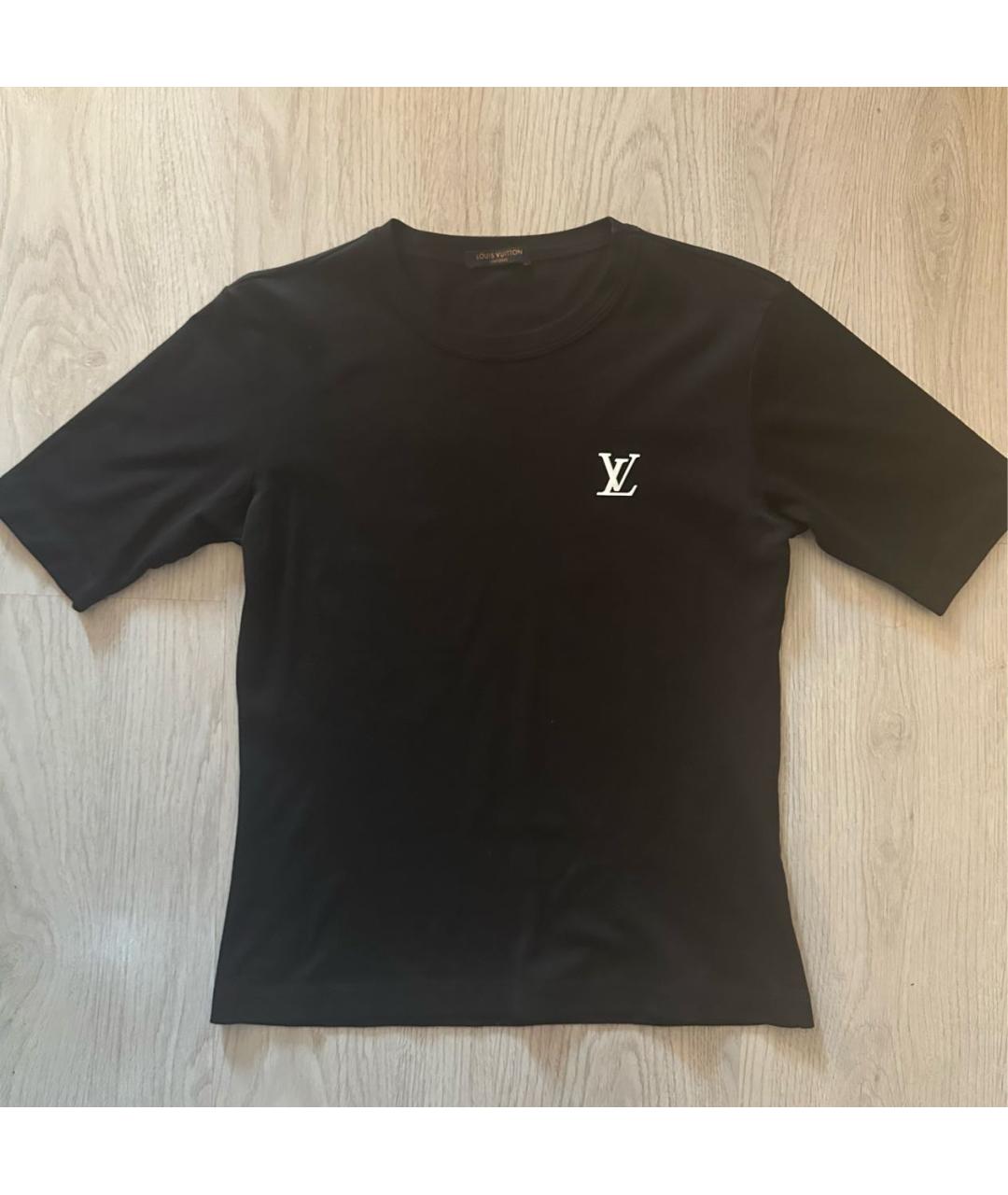 LOUIS VUITTON Черная хлопковая футболка, фото 4