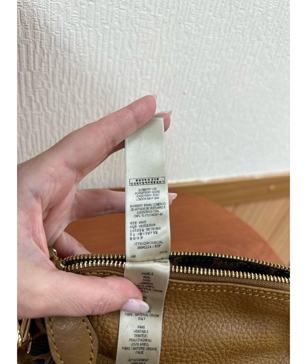 BURBERRY Коричневая кожаная сумка через плечо, фото 8
