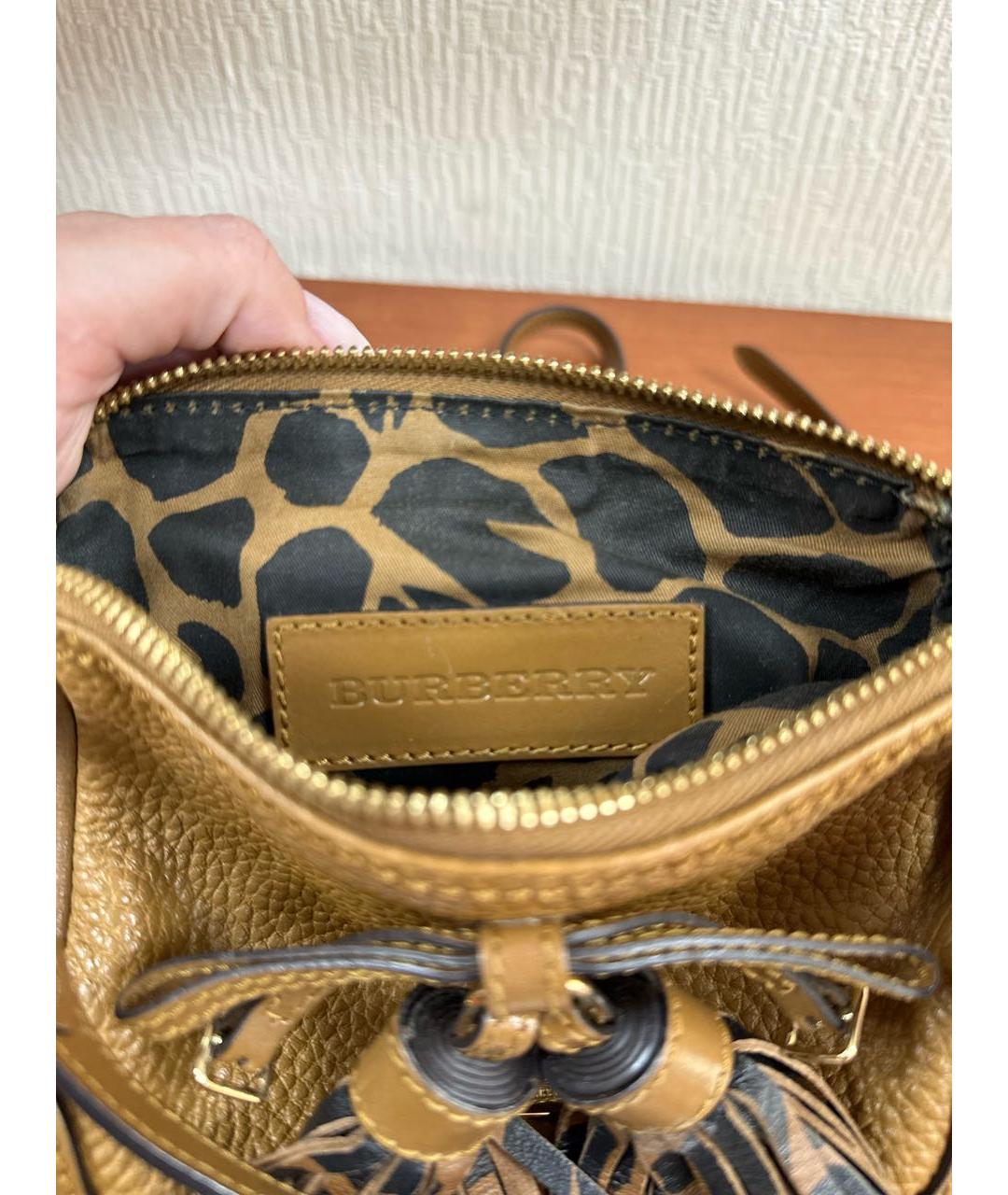 BURBERRY Коричневая кожаная сумка через плечо, фото 5