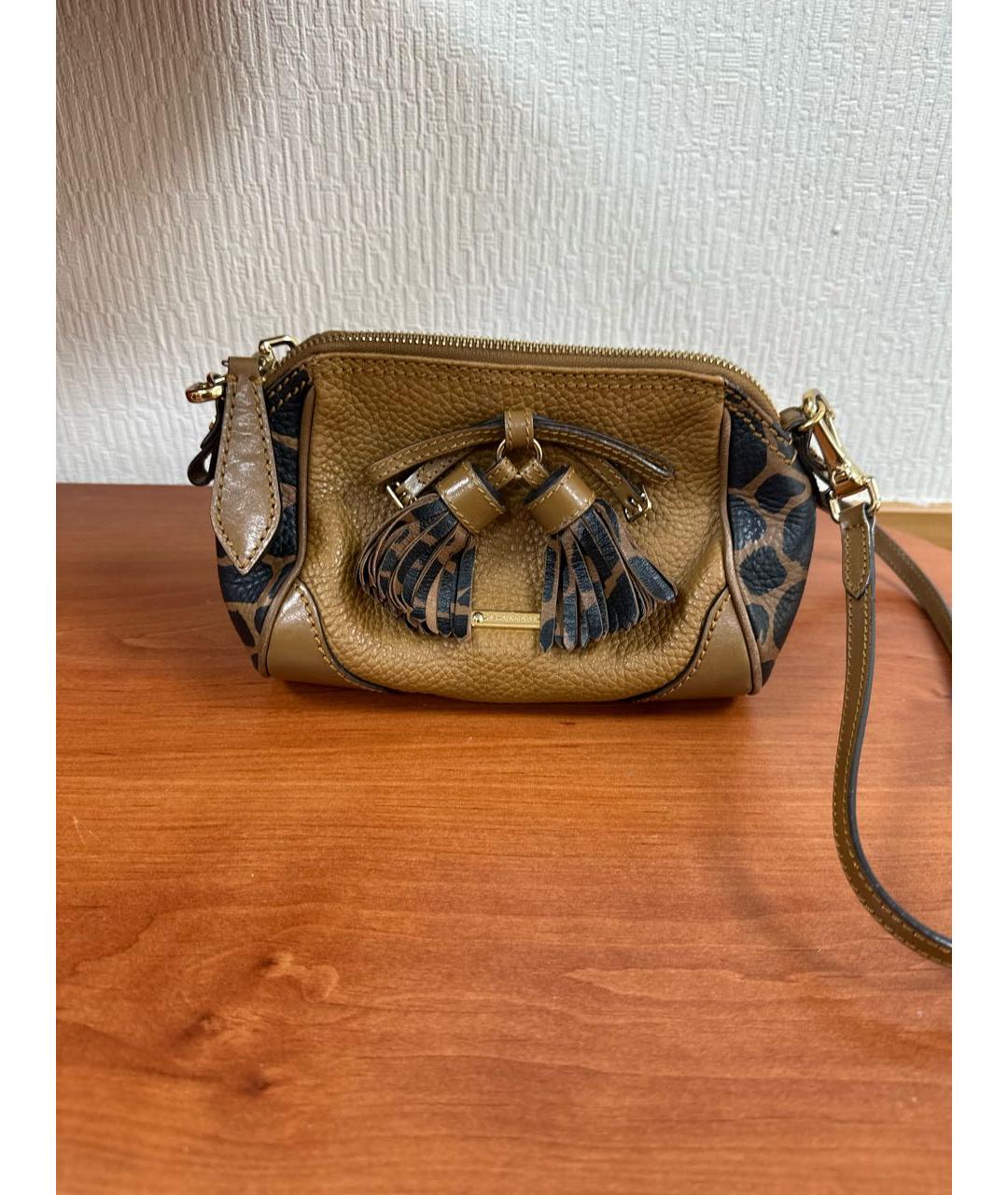 BURBERRY Коричневая кожаная сумка через плечо, фото 2