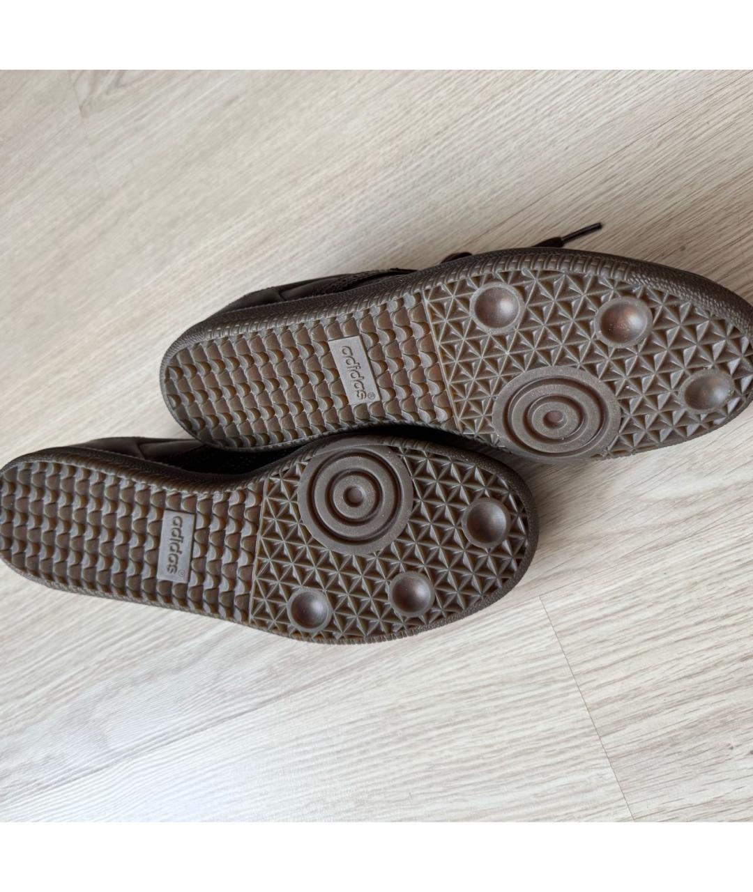 ADIDAS Коричневые кожаные низкие кроссовки / кеды, фото 6