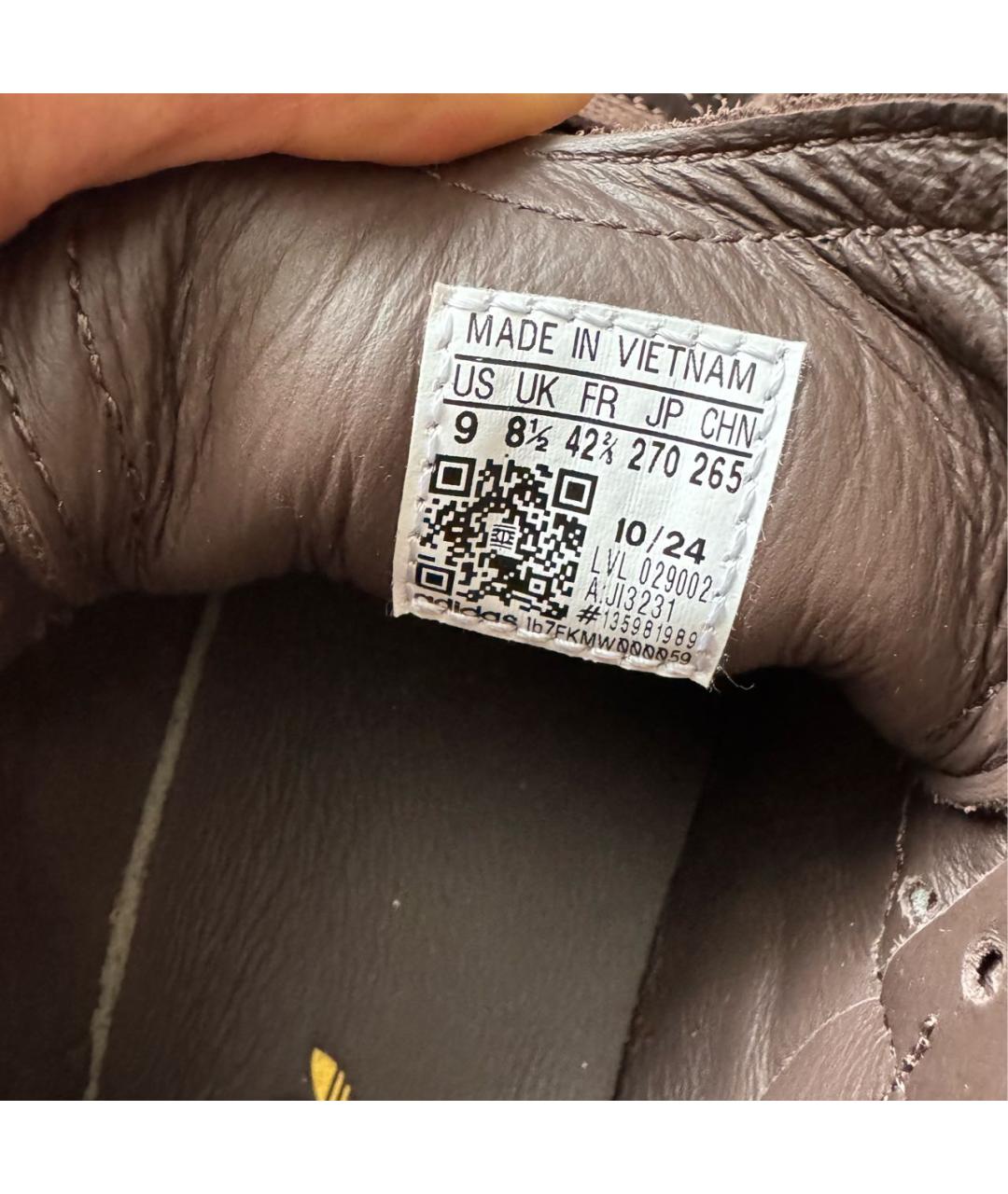 ADIDAS Коричневые кожаные низкие кроссовки / кеды, фото 7